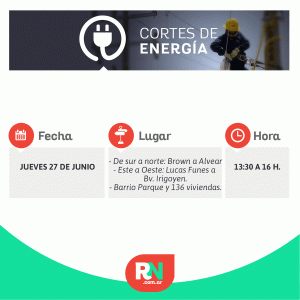 Lee más sobre el artículo Corte de energía para hoy jueves 27