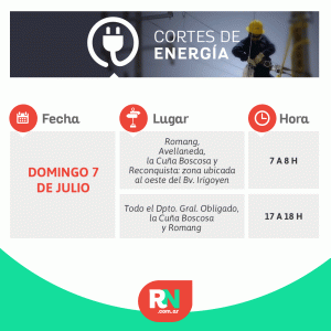 Lee más sobre el artículo Corte de energía para este domingo 7 de julio