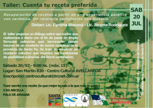 Lee más sobre el artículo Taller “Cuenta tu receta preferida”
