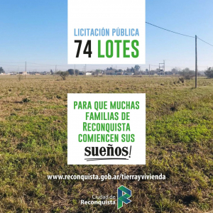 Lee más sobre el artículo Venta de pliegos para participar de la Licitación Pública de 74 lotes en Lanceros del Sauce