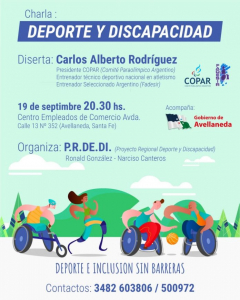 Lee más sobre el artículo Charla “Deporte y Discapacidad”