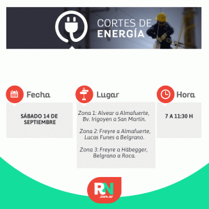 Lee más sobre el artículo Programaron corte de energía para este sábado