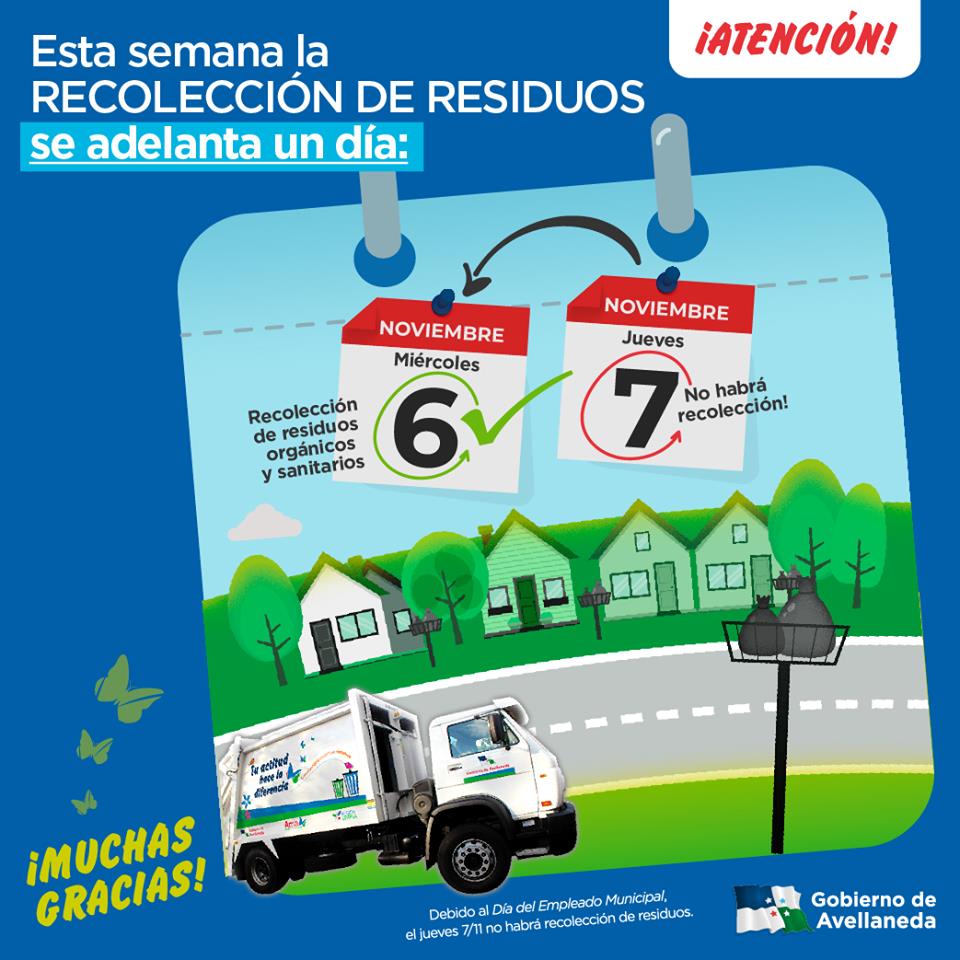 Lee más sobre el artículo Avellaneda: esta semana la recolección de residuos se adelanta un día