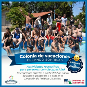 Lee más sobre el artículo Últimos días de inscripción para la Colonia de Vacaciones a personas con discapacidad