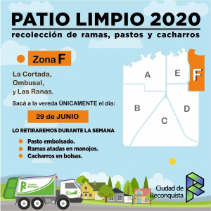 Lee más sobre el artículo Lunes 29 de junio: “Patio Limpio” para Zonas E y F