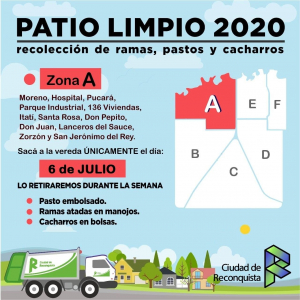 Lee más sobre el artículo Lunes 6 de julio: “Patio Limpio” para Zona A