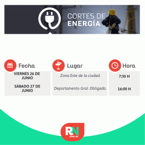 Lee más sobre el artículo Cortes de energía para este viernes y sábado