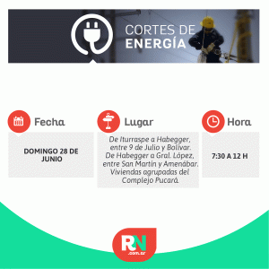 Lee más sobre el artículo Corte de energía para este domingo 28