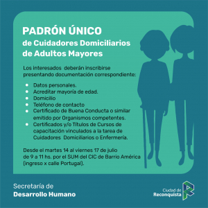 Lee más sobre el artículo Registro al Padrón Único de Cuidadores Domiciliarios de Adultos Mayores