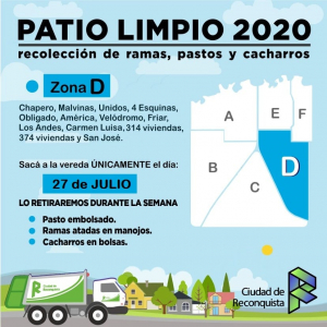 Lee más sobre el artículo Lunes 27 de julio: Patio Limpio en la Zona D