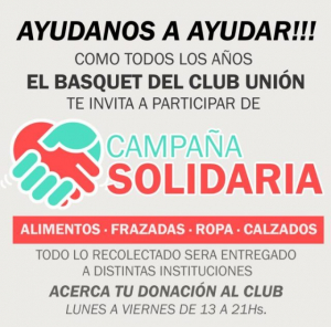 Lee más sobre el artículo El básquet del Club Unión realiza una Campaña Solidaria