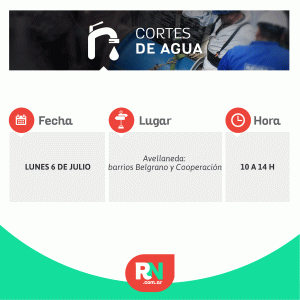 Lee más sobre el artículo Corte de agua para este lunes 6 de julio en barrios de Avellaneda