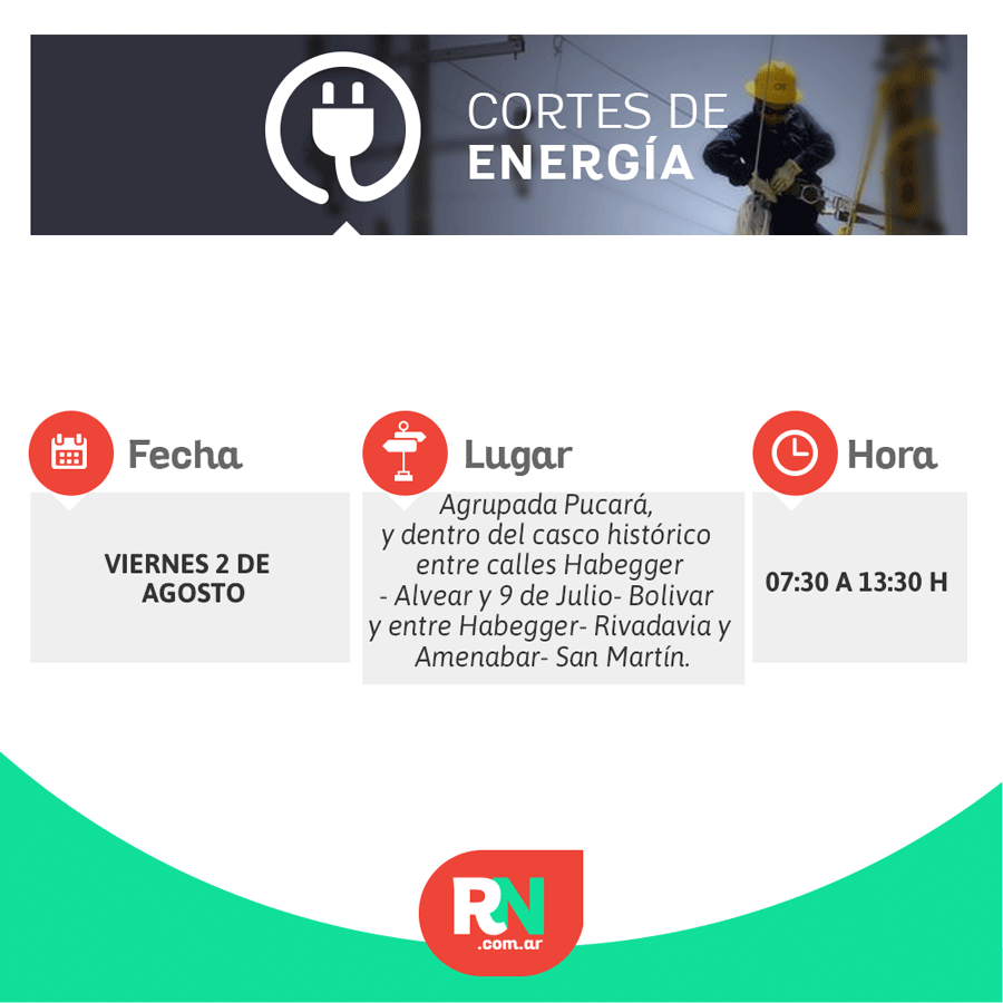 Lee más sobre el artículo Corte de energía este domingo 2 de agosto en Reconquista