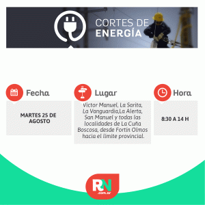 Lee más sobre el artículo Corte de energía para este miércoles