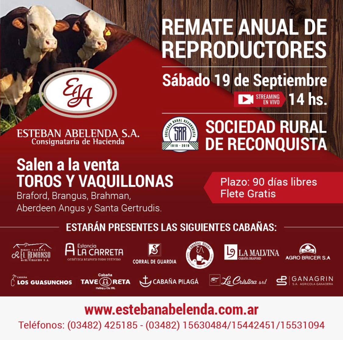 Lee más sobre el artículo Remate Anual de Reproductores de la Sociedad Rural de Reconquista