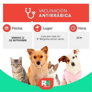 Lee más sobre el artículo Vacunación Antirrábica en B° Belgrano sector oeste