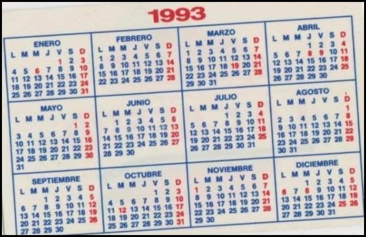 Lee más sobre el artículo El calendario de 1993 podes volver a usarlo en 2021 (y hay 365 motivos)