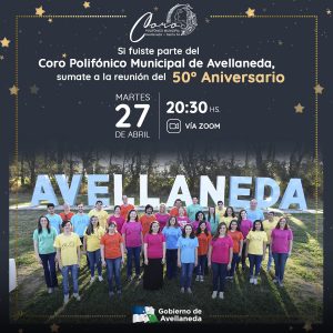 Lee más sobre el artículo Coro Polifónico de Avellaneda: encuentro virtual por la celebración de su 50° Aniversario