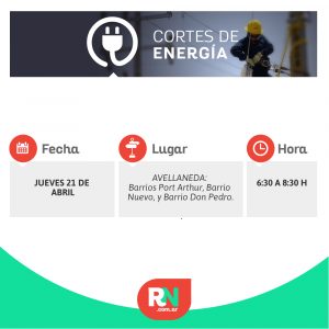 Lee más sobre el artículo Corte de luz para este jueves en barrios de Avellaneda