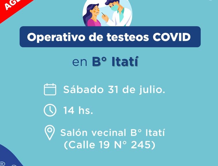 Lee más sobre el artículo COVID: habrá testeos en Bº Itatí en Avellaneda
