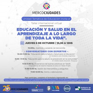 Lee más sobre el artículo Taller internacional virtual “Educación y Salud en el aprendizaje a lo largo de toda la vida”