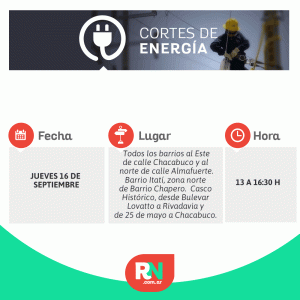 Lee más sobre el artículo Corte de luz para hoy jueves en algunos barrios de Reconquista