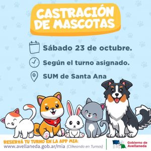Lee más sobre el artículo Avellaneda castrará mascotas en Santa Ana