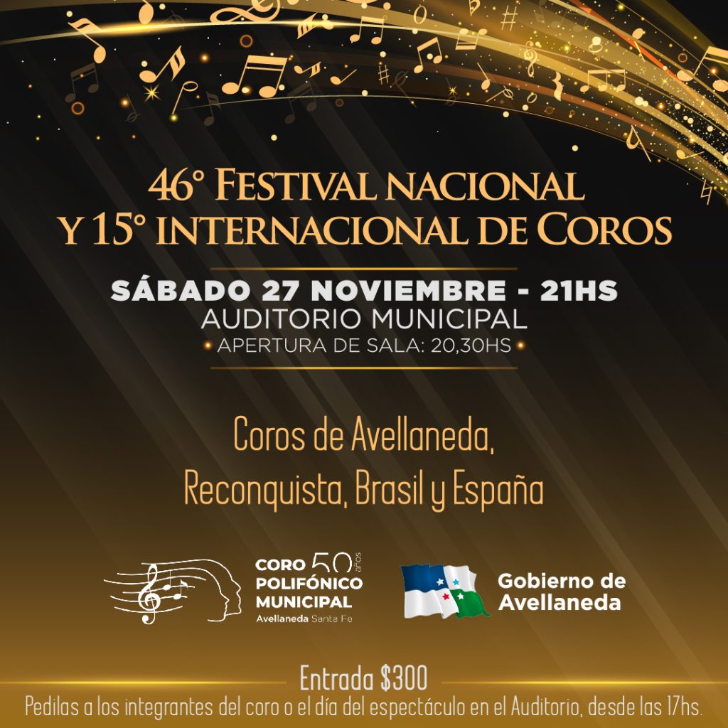 Lee más sobre el artículo Avellaneda se engalana con un nuevo Festival Nacional e Internacional de Coros