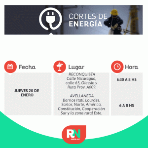 Lee más sobre el artículo Corte de energía para mañana jueves en barrios de Avellaneda y Reconquista