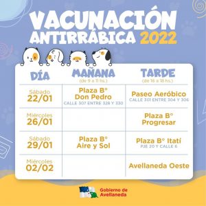 Lee más sobre el artículo Vacunación antirrábica en Avellaneda: este miércoles tendrá lugar en la plaza de B° Progresar