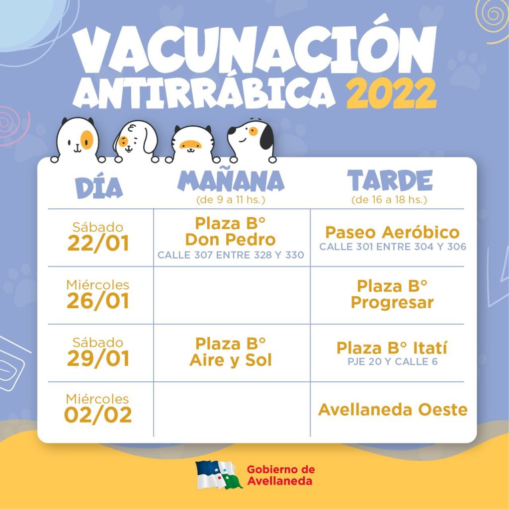 Lee más sobre el artículo Vacunación antirrábica en Avellaneda: este miércoles tendrá lugar en la plaza de B° Progresar