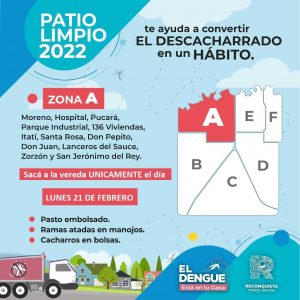 Lee más sobre el artículo Lunes 21 de febrero: Patio Limpio en Zona A