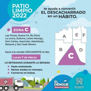 Lee más sobre el artículo Lunes 7 de marzo: Patio Limpio en Zona C