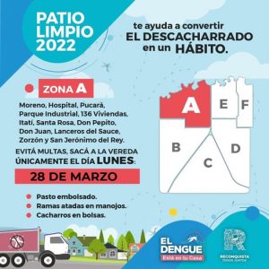 Lee más sobre el artículo Patio Limpio: turno de la Zona A