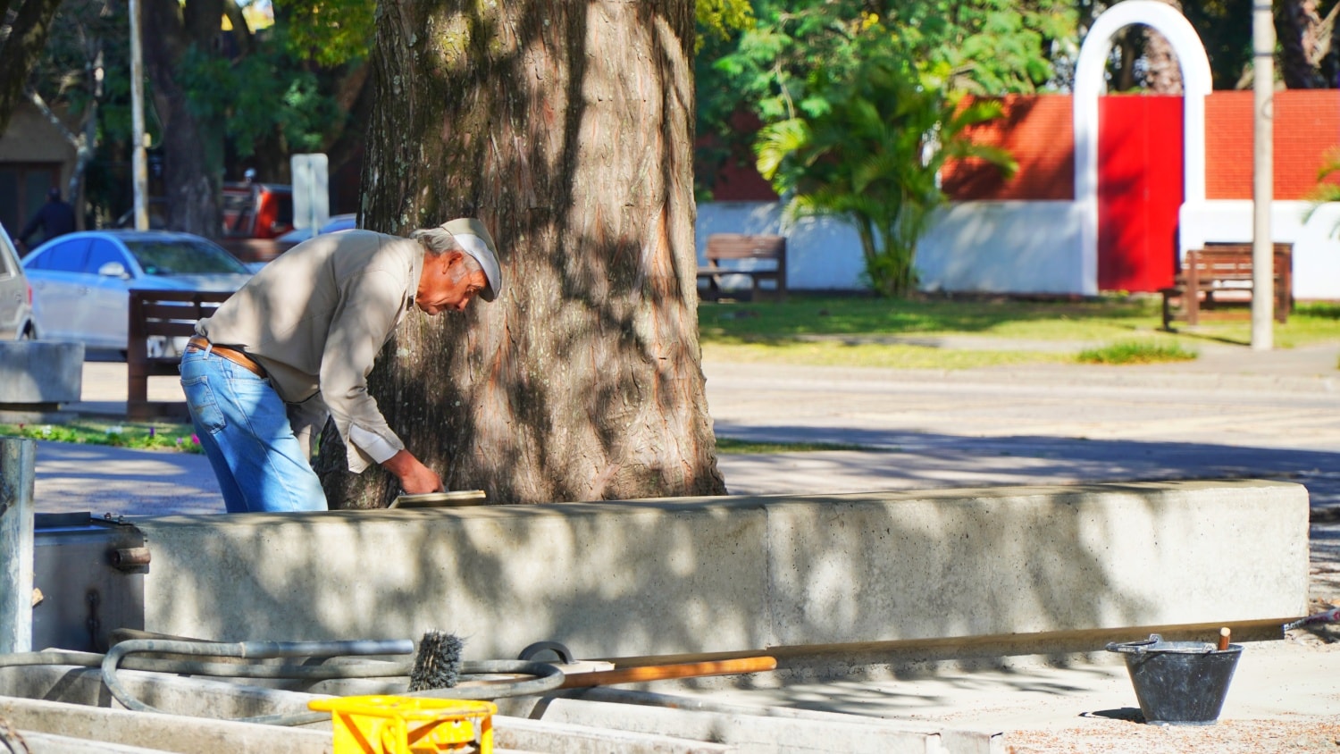 Avanza el progreso de la remodelación de Plaza San Martín en Malabrigo