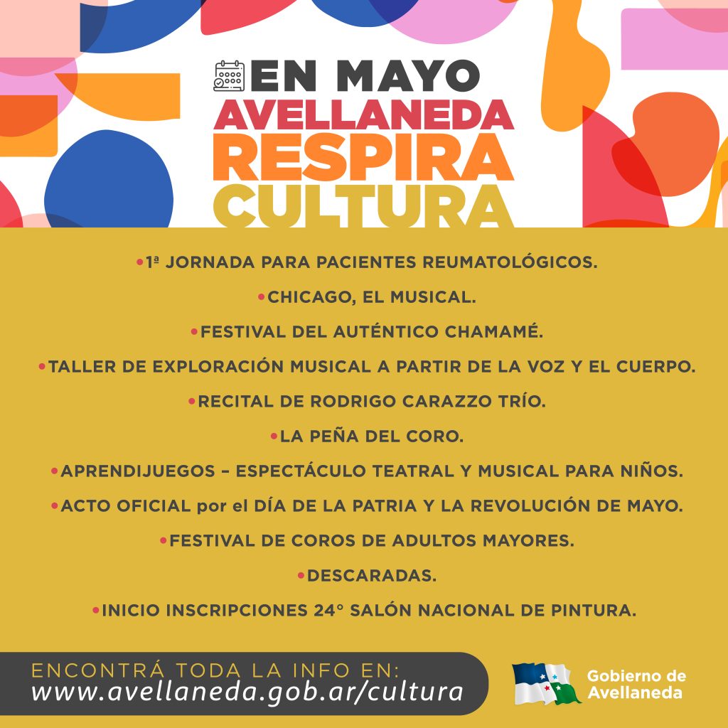 En mayo, disfrutá a pleno de la agenda cultural en Avellaneda