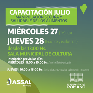 Lee más sobre el artículo Capacitación en Manipulación Segura y Saludable de Alimentos en Romang