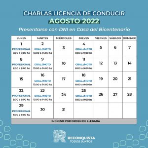 Lee más sobre el artículo Charlas licencia de conducir en agosto