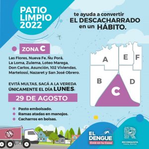 Lee más sobre el artículo Lunes 29 de agosto: Patio Limpio en Zona C