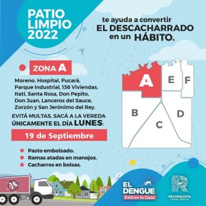 Lee más sobre el artículo Lunes 19 de Septiembre: Patio Limpio en Zona A