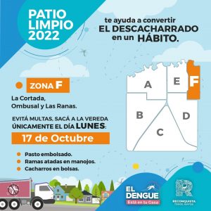 Lee más sobre el artículo Lunes 17 de octubre: Patio Limpio en Zonas E y F