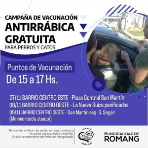 Lee más sobre el artículo Vacunación Antirrábica 2022 en Romang