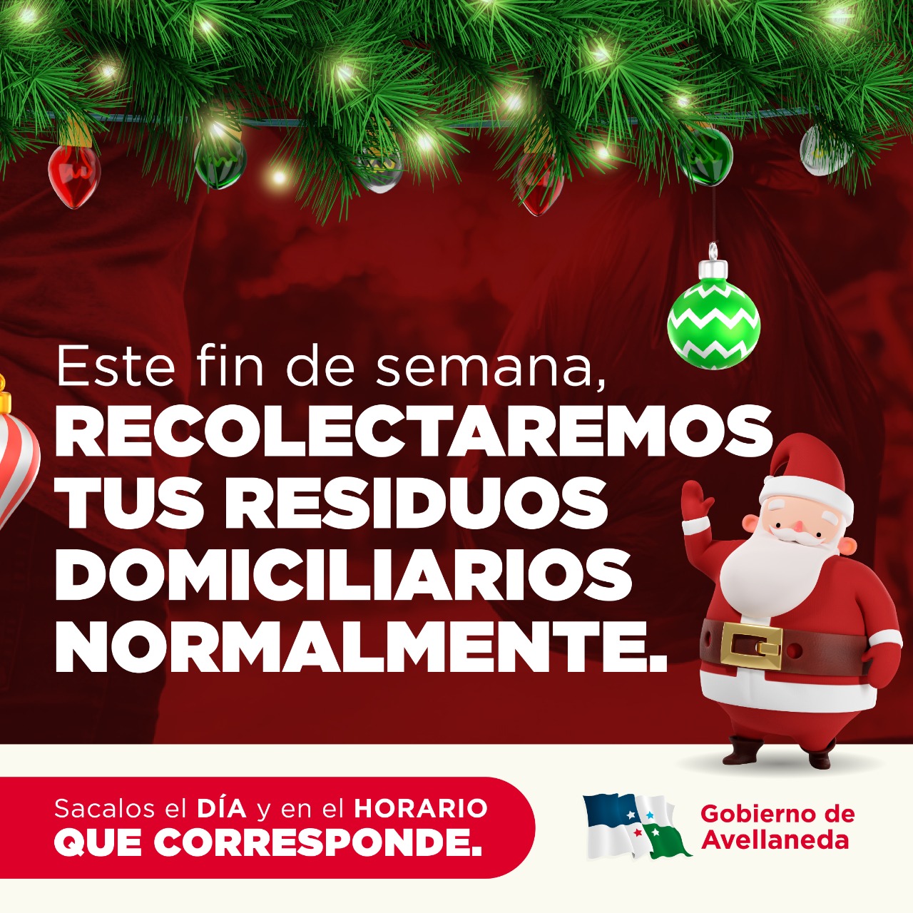 Lee más sobre el artículo Fin de semana de navidad: Será normal la recolección de residuos en Avellaneda