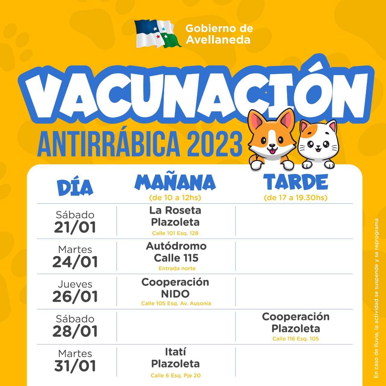Lee más sobre el artículo Mascotas: vacunación antirrábica para los próximos días
