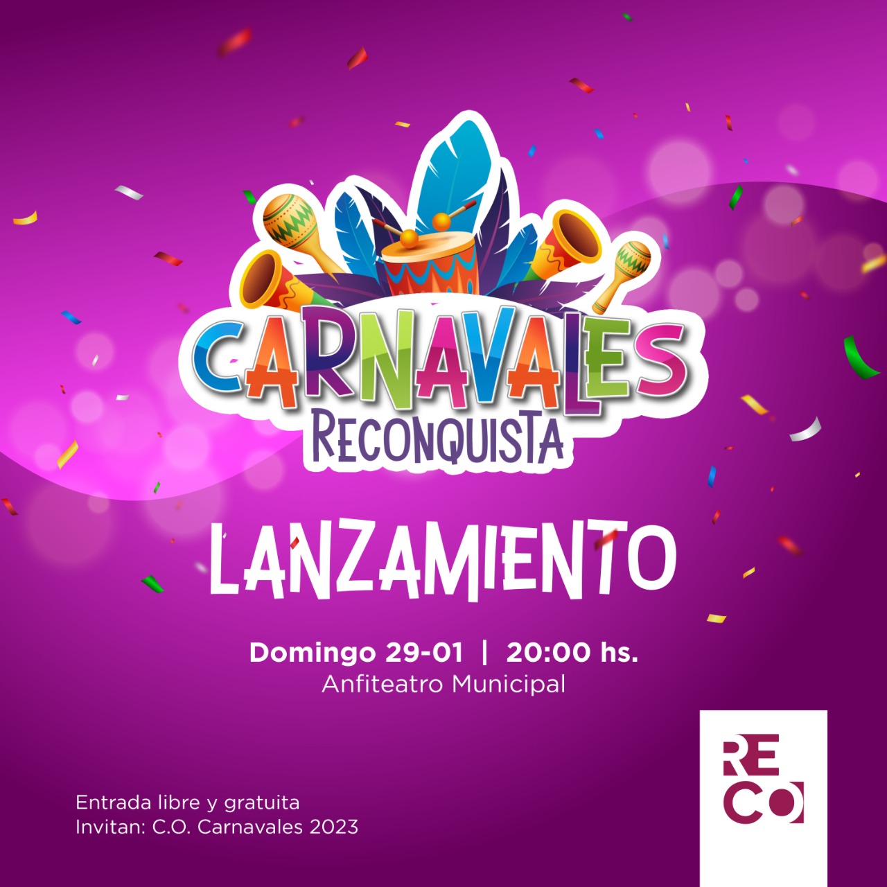 Lee más sobre el artículo Domingo 29: gran lanzamiento de los Carnavales 2023