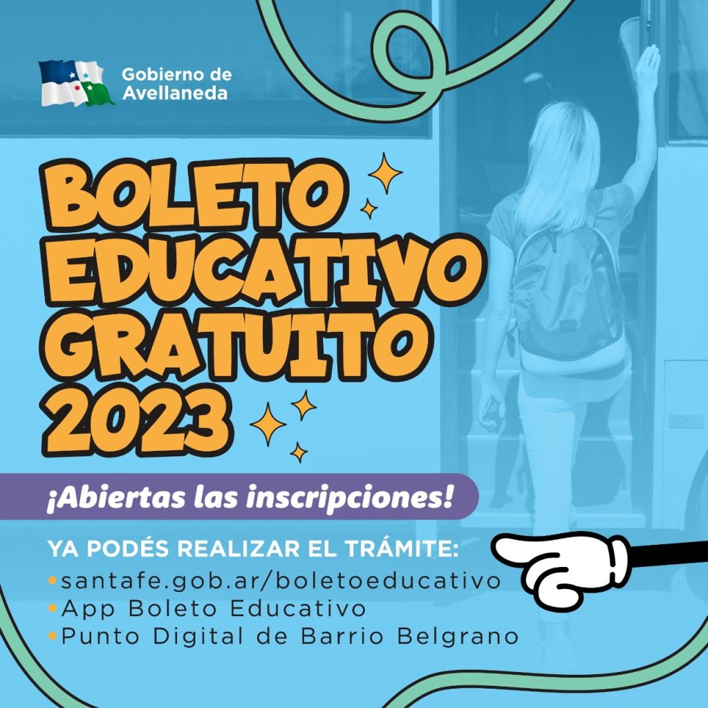 Boleto Educativo Gratuito: inscripción en Avellaneda