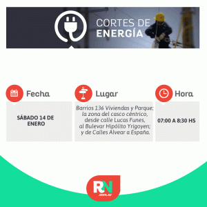 Lee más sobre el artículo Corte de luz para sábado en barrios de Reconquista