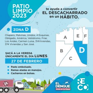 Lee más sobre el artículo Lunes 27 de febrero: Patio Limpio en Zona D