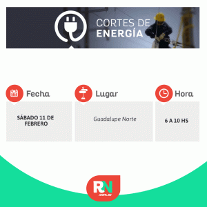 Lee más sobre el artículo Corte de luz para este sábado en Guadalupe Norte