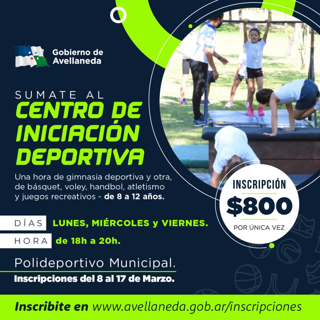 Sumate al Centro de Iniciación Deportiva en Avellaneda